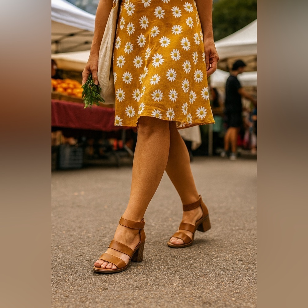 Frye and Co. Kylie tan heeled sandal NIB never worn​​​​​